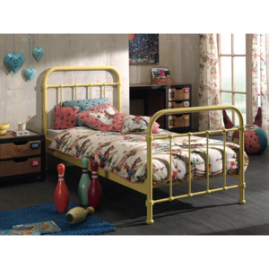 Kovová dětská postel New York 90 cm žlutá