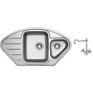 Nerezový dřez Sinks LOTUS 945.1 V 0,8mm leštěný + Dřezová baterie Sinks RETRO 2000 lesklá