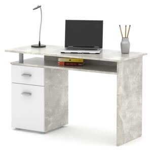 Psací stůl SHANE, beton/bílá