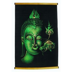 Thajsko Závěsná textilní dekorace - Buddha, slon, zelená