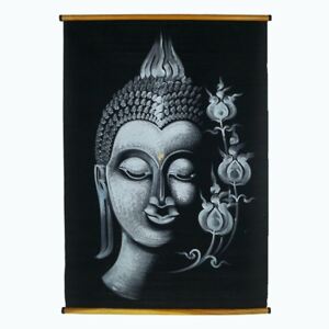 Thajsko Závěsná textilní dekorace - Buddha, bílý