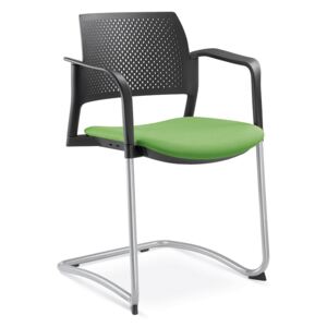 LD SEATING Konferenční židle DREAM+ 101-BL/B-N4, kostra chrom, černé područky