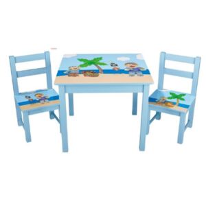 Dětský stolek a 2 židličky Modrý L