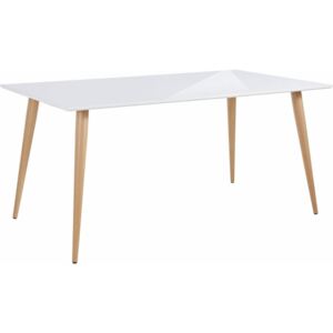 Lesklý bílý jídelní stůl Støraa Canton , 160 x 90 cm