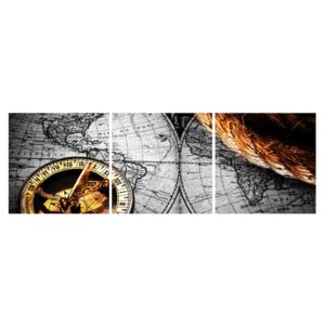 Historický obraz mapy světa a kompasu (K011365K15050)
