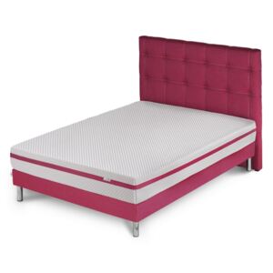 Růžová postel s matrací Stella Cadente Pluton Saches, 140 x 200 cm