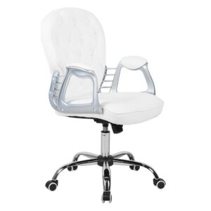 Bílá ekologická kožená kancelářská židle PRINCESS