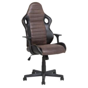 Kancelářská židle černá / hnědá výškově nastavitelná SUPREME