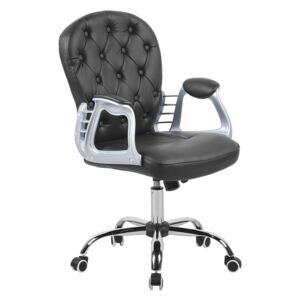 Černá ekologická kožená kancelářská židle PRINCESS