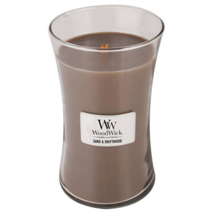 Svíčka oválná váza WoodWick Písek a naplavené dřevo, 609.5 g