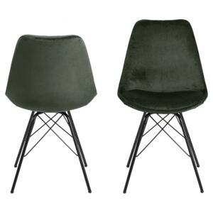 Design Scandinavia Jídelní židle Eris (SET 2ks), samet, petrolejová