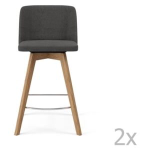 Sada 2 šedých barových židlí Tenzo Tom, výška 89 cm