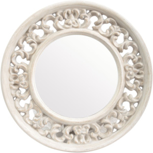 Animadecor Nástěnné zrcadlo Talia, kulaté, bílý rám