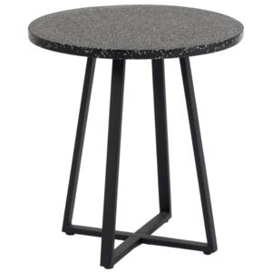 Černý kulatý kamenný zahradní jídelní stolek LaForma Tella Ø 75 cm
