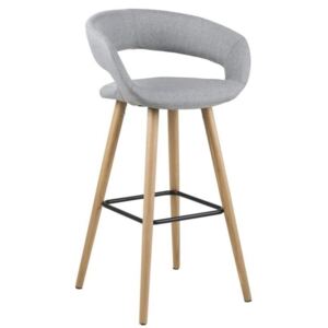 Barová židle Garry 98 cm, látka, světle šedá