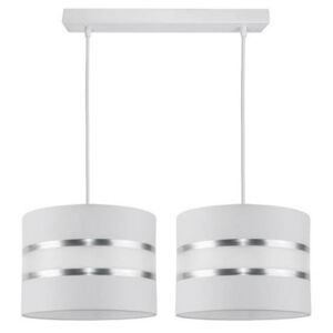 Moderní závěsné osvětlení ROREL, 2xE27, 60W, bílé, stříbrné