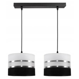 Moderní závěsné osvětlení ROREL, 2xE27, 60W, černé, bílé