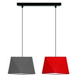 Moderní závěsné osvětlení na lanku DIJAMO, 2xE27, 60W, šedé, červené