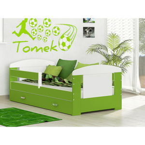 Dětská postel JAKUB Color, 80x160, včetně ÚP, bílý/zelený