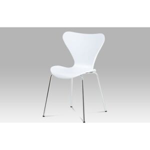 Jídelní židle COUCAL, chrom/bílá