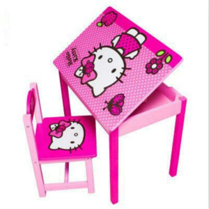 Stoleček s úložným prostorem a 1 židlička Hello Kitty