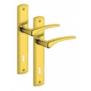 Dveřní kování ROSTEX KREDO (TITAN ZLATÝ) - BB klika-klika otvor pro obyčejný klíč/Ti