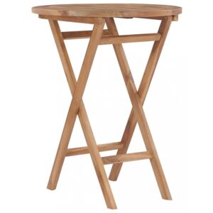Skládací zahradní stolek 60 cm teakové dřevo Dekorhome