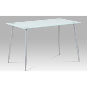 Jídelní stůl GDT-115 WT 120x70 cm mléčné sklo/šedý lak