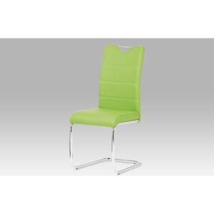 Jídelní židle HC-581 LIM1 koženka zelená, chrom