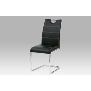 Jídelní židle WE-5076 BK koženka černá, chrom