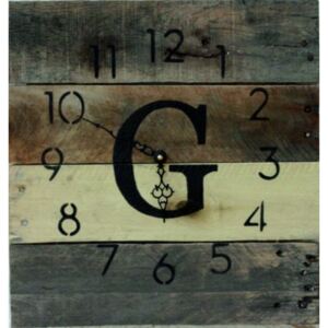 Monogram hodiny ze dřeva paleta