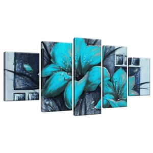 Ručně malovaný obraz Nádherné modré Vlčí máky 150x70cm RM2458A_5B