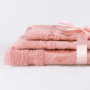 XPOSE® Dárkový set ručníků - růžový 3ks