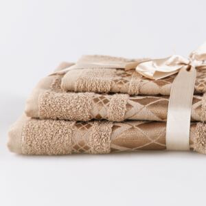 XPOSE® Dárkový set ručníků - béžový 3ks