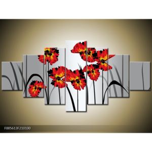 Abstraktní obraz - červené květiny (F005613F210100)