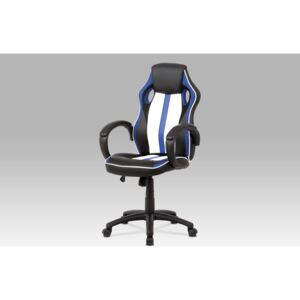 Kancelářská židle FENCER, bílá/modrá/černá