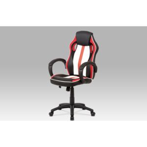 Kancelářská židle FENCER, červená/černá/bílá