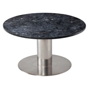 Černý mramorový konferenční stolek RGE Pepo s kartáčovanou podnoží