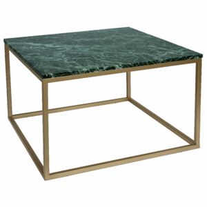 Zelený mramorový konferenční stolek RGE Accent se zlatou podnoží 75 cm