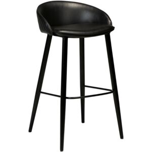 DAN-FORM Černá koženková barová židle DanForm Dual 76 cm