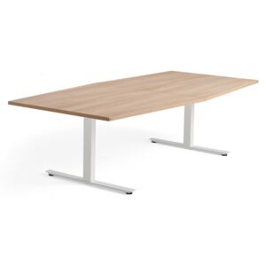 AJ Produkty Jednací stůl Modulus, 2400x1200 mm, T-nohy, bílá podnož, dub
