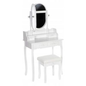 Toaletní stolek s otevíráním zrcadla bílá