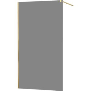 MEXEN - KIOTO Sprchová zástěna WALK-IN 100x200 cm 8 mm, zlatá, kouřové sklo 800-100-101-50-40