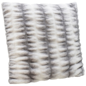 Bílo-šedý polštář InArt Furry, 60 x 60 cm