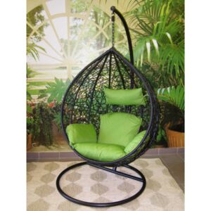 Závěsné relaxační křeslo TARA, zelený sedák