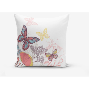 Povlak na polštář s příměsí bavlny Minimalist Cushion Covers Special Design Colorful Butterfly, 45 x 45 cm