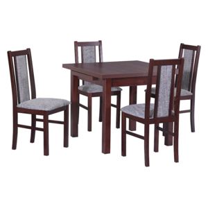 Sestava stůl Max VII + 4 ks židle Boss XIV Ořech, Tkanina 2