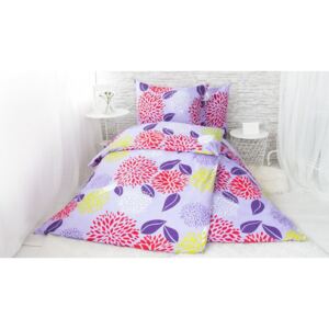 XPOSE ® BAVLNĚNÉ POVLEČENÍ na 2 postele - Šarlota fialová 140x200/70x90cm