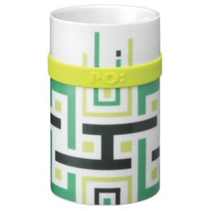 PO Ring Mug porcelánový hrnek Green geometric 250 ml