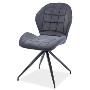 Čalouněná jídelní židle v barvě šedý grafit s elegantním prošíváním KN1027